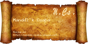 Mandák Csaba névjegykártya
